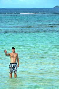 Yours truly standing in Nylon Pool off the coast of Tobago. Photo by Ed Wetschler. 