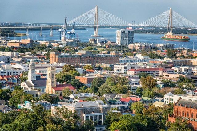 Aerial view of Charleston, South Carolina. Photo credit vanessak.com.
