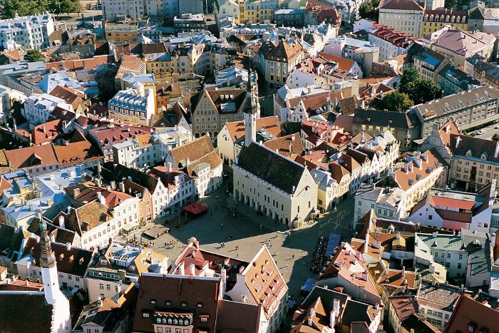 Town Hall Square in Old Town Tallin. Photo by Wake and Wander. 