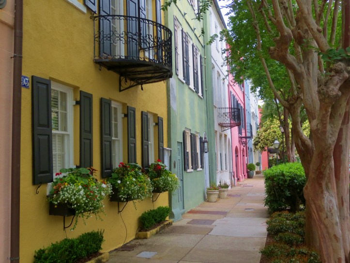 "Rainbow Row" in Charleston, South Carolina. Photo By Wake and Wander. 