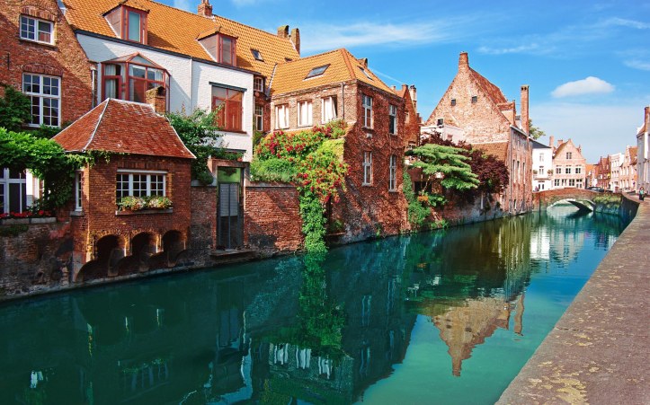 A canal in Bruges, Belgium. 