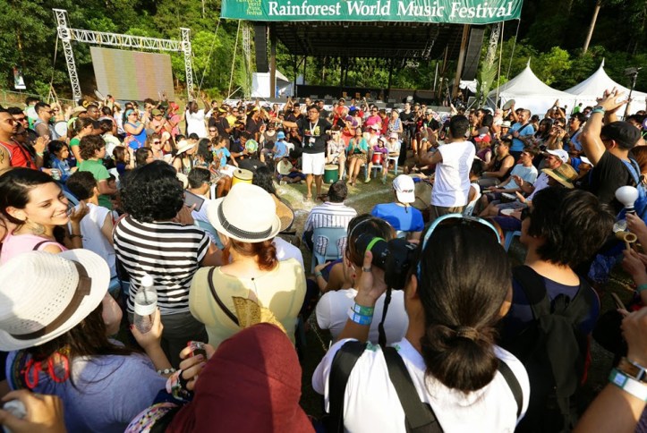 Drum circle at the Rainforest World Music Festival. 